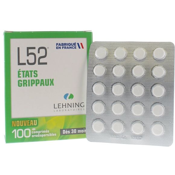 L52 état grippaux Lehning - 100 comprimés orodispersibles