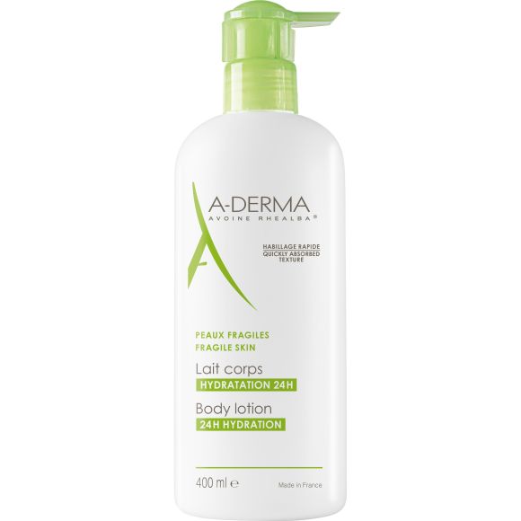 Lait corps hydratant A-Derma - flacon pompe de 400 ml