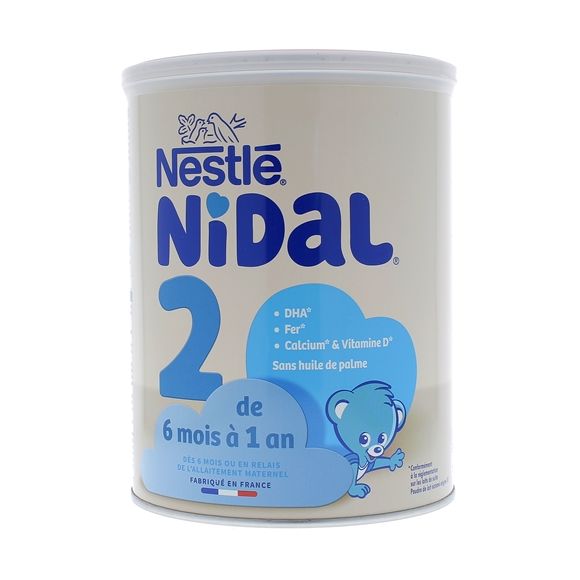 Lait en poudre 2ème âge 6 mois à 1 an Nidal Nestlé - boite de 800 g