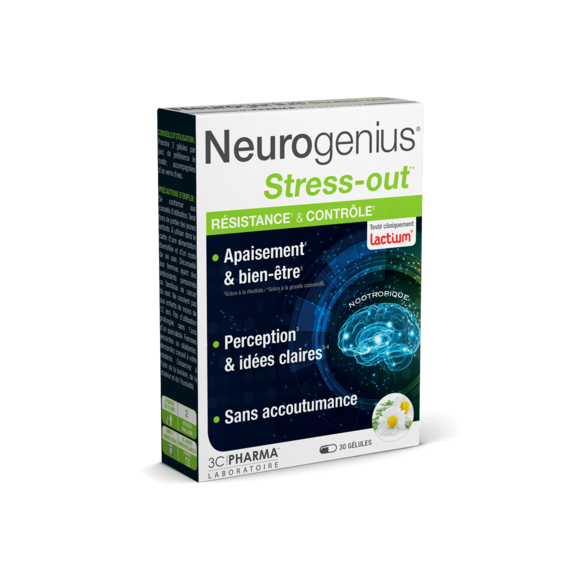 Neurogenius Stress-Out résistance & contrôle 3C Pharma - boîte de 30 gélules