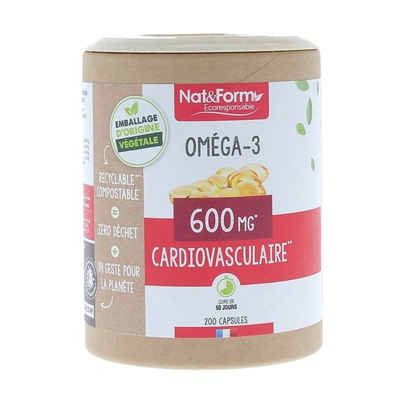 Oméga-3 Ecoresponsable Nat&Form - boite de 200 gélules