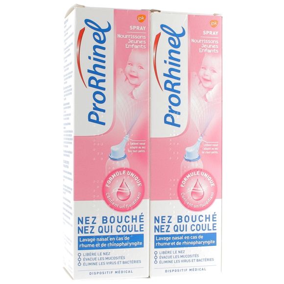 ProRhinel spray nourrissons-Jeunes enfants lavage nasal - lot de 2 sprays de 100 ml