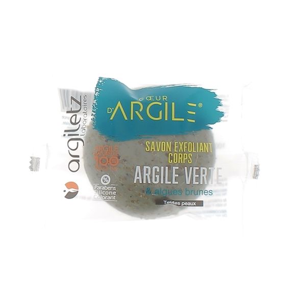 Savon Exfoliant corps argile verte Argiletz - pain de 100 g