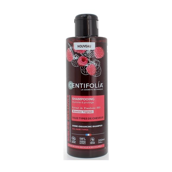 Shampooing crème brillance framboise et kératine végétale Centifolia - flacon de 200ml