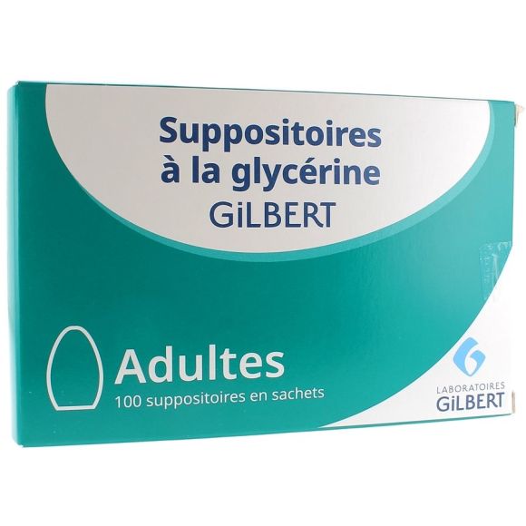 Suppositoires à la glycérine Adulte Gilbert - boite de 100 suppositoires