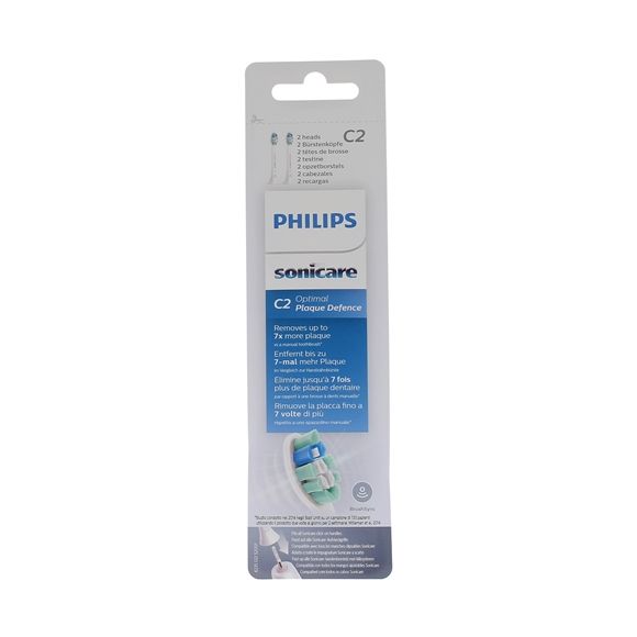 Têtes de brosse Optimal Plaque Defence C2 Sonicare HxHX9022/2 Philips - lot de 2 têtes de brosse
