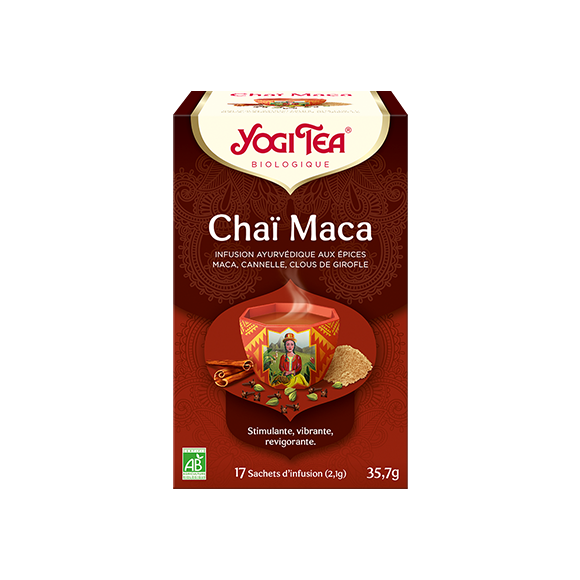 Tisane ayurvédique Chaï maca bio Yogi Tea - boîte de 17 sachets