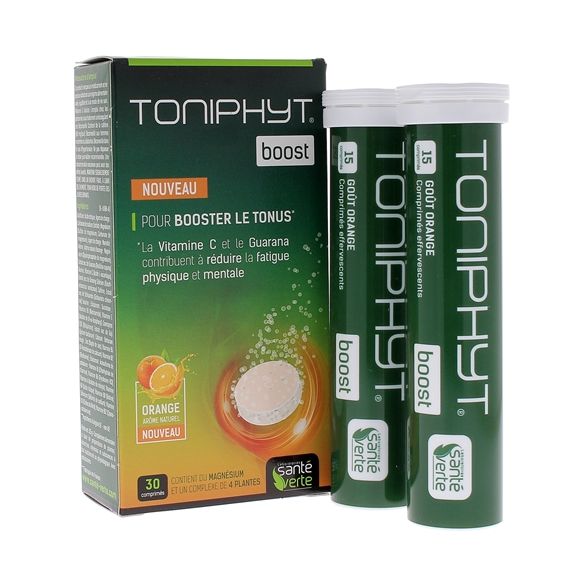 Toniphyt boost goût orange Santé verte - boite de 30 comprimés effervescents