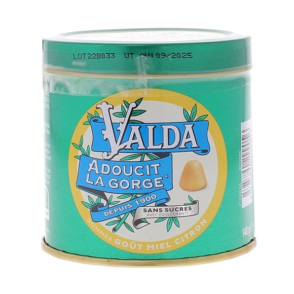 Valda pastilles miel citron sans sucre - boite de 160 g