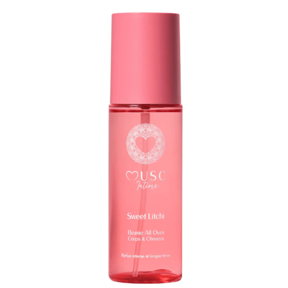 Brume all over corps & cheveux au sweet litchi Musc Intime - spray de 100ml