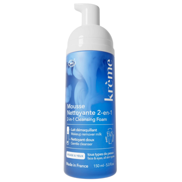 Mousse nettoyante 2-en-1 Krème - flacon-pompe de 150ml 