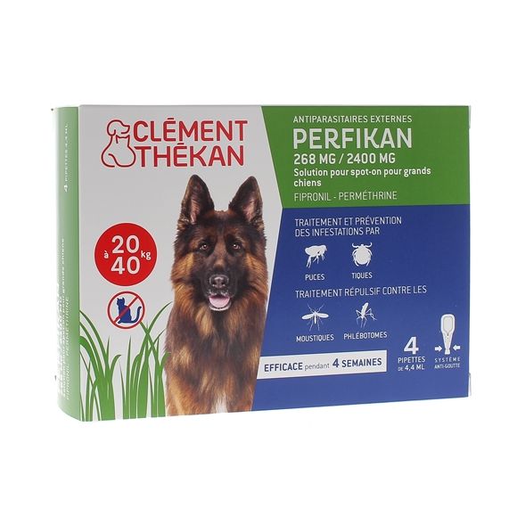 Perfikan 268 mg/2400 mg pour grand chiens Clément-Thékan - 4 pipettes de 4,40 ml