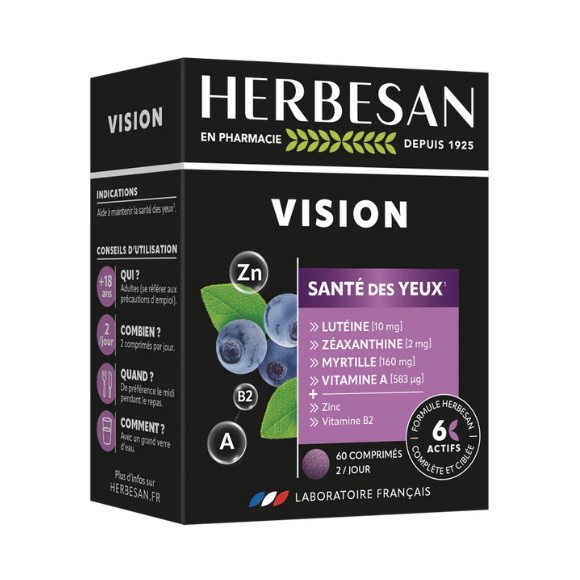 Vision santé des yeux Herbesan - boite de 60 comprimés