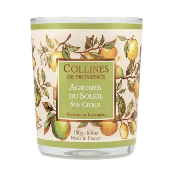 Bougie parfumée agrumes du soleil Collines de Provence - pot de 180g