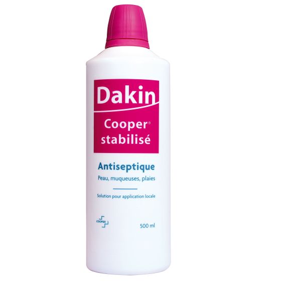 Dakin cooper stabilisé solution pour application locale en flacon - flacon de 500ml
