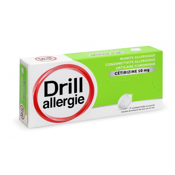 Drill Allergie Cétirizine 10mg - 7 comprimés à sucer
