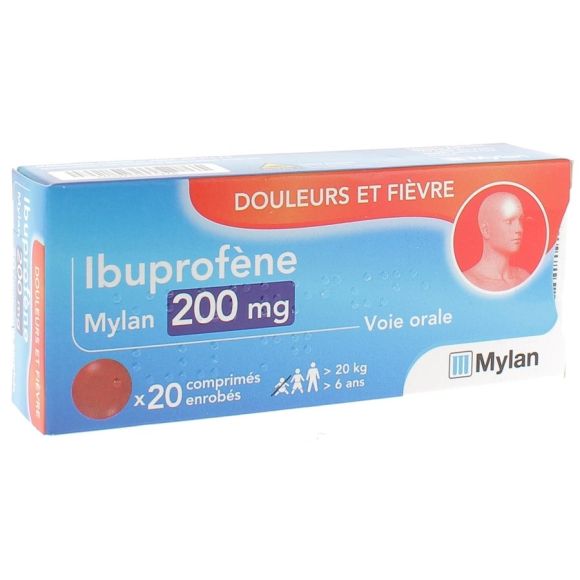 Ibuprofène Mylan 200mg - 20 comprimés enrobés