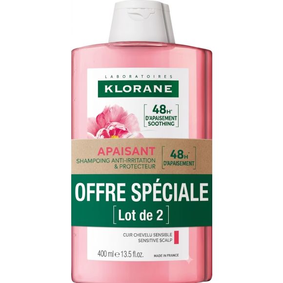 Shampoing anti-irritation et protecteur Klorane - lot de 2 flacons 
