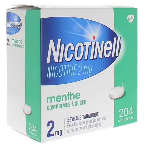 Nicotinell menthe 2mg comprimé à sucer - boite de 204 comprimés