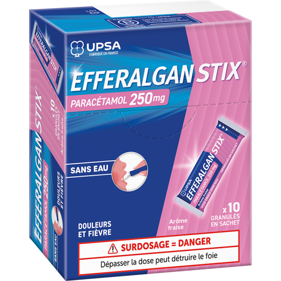 Efferalgan 250 mg fraise granulés en sachet - boite de 10 sachets