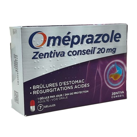Oméprazole 20mg Zentiva - boite de 7 gélules 