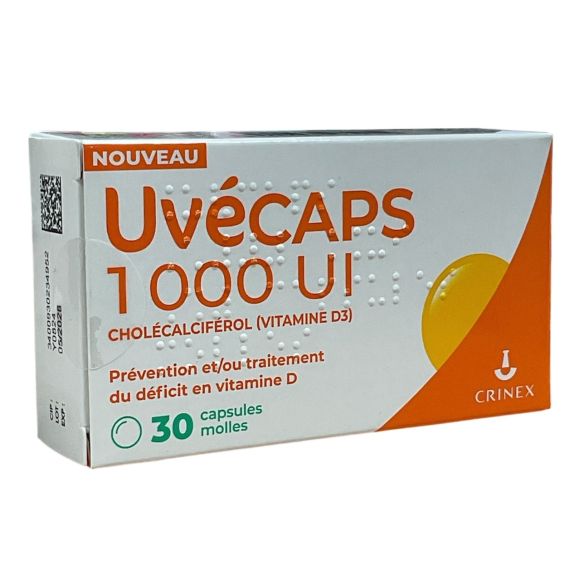 Uvécaps 1000 UI Crinex - boite de 30 capsules molles