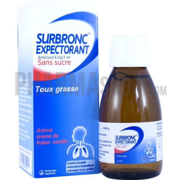 Surbronc expectorant Ambroxol sans sucre solution buvable - flacon de 100 ml