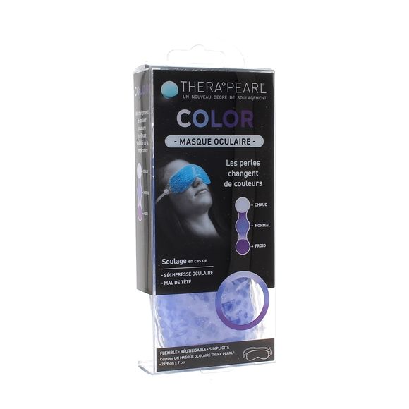 Masque oculaire chaud/froid Color Thera Pearl - 1 masque de 22,9 x 7 cm