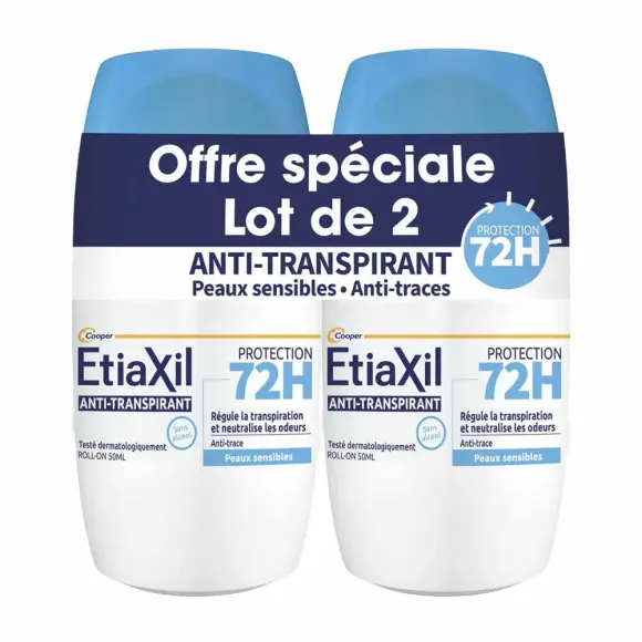 Déodorant anti-transpirant Etiaxil - lot de 2 déodorants de 50ml