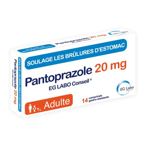 Pantoprazole 20mg EG labo - boîte de 14 comprimés gastro-résistants