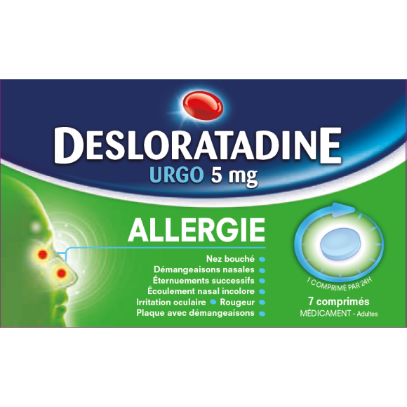 Desloratadine 5 mg Urgo allergie – 7 comprimés