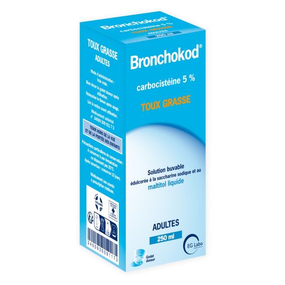 Bronchokod sirop Dès 15 ans; Adultes 5% - flacon de 250 ml