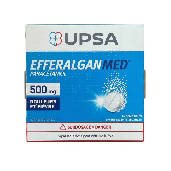 Efferalgan 500mg arôme agrumes Upsa - boite de 16 comprimés effervescents