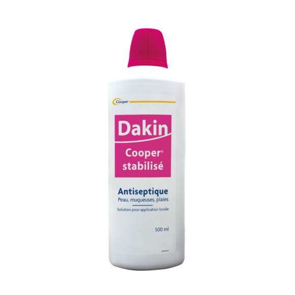 Dakin cooper stabilisé solution pour application locale en flacon - flacon de 500ml