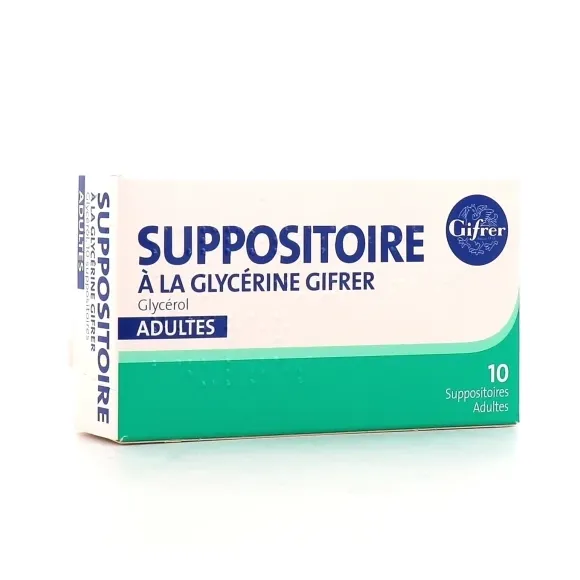 Suppositoire à la glycérine adultes Gifrer - boîte de 10 suppositoires