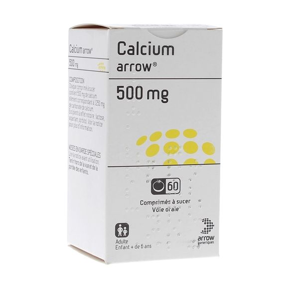 Calcium Arrow 500 mg – 60 comprimés à sucer