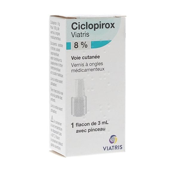 Ciclopirox 8% vernis à ongles Viatris - flacon de 3ml