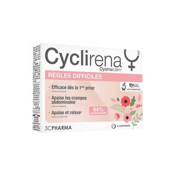 Cyclirena dysmecalm règles difficiles 3C Pharma - 15 comprimés