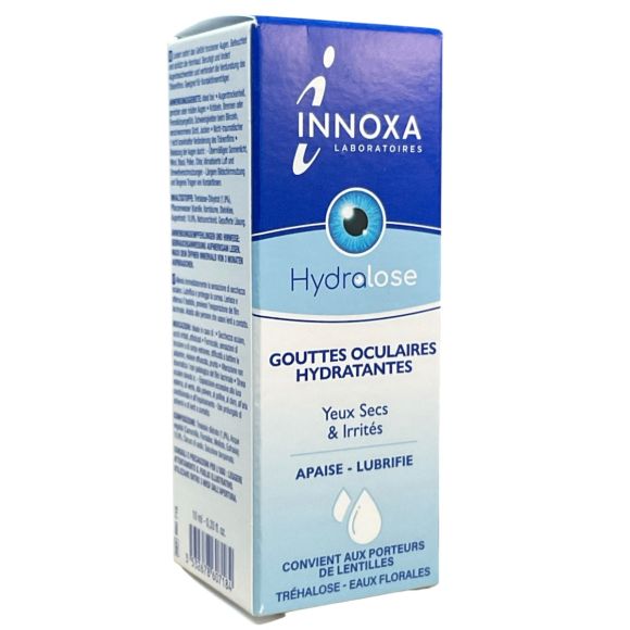 Hydralose gouttes oculaires hydratantes yeux secs et irrités Innoxa - flacon de 10ml
