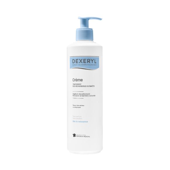Dexeryl crème hydratante sécheresses cutanées peaux très sèches ou atopiques Pierre Fabre - flacon-pompe de 500g