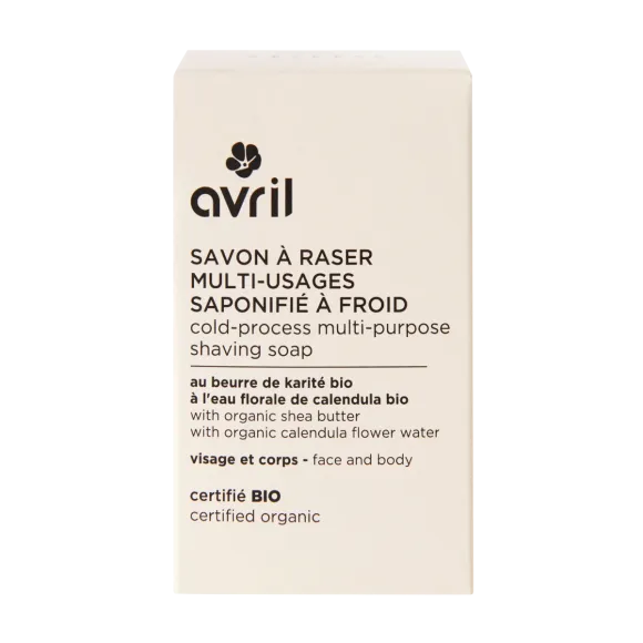 Savon à raser multi-usages saponifié à froid Avril - savon de 95g