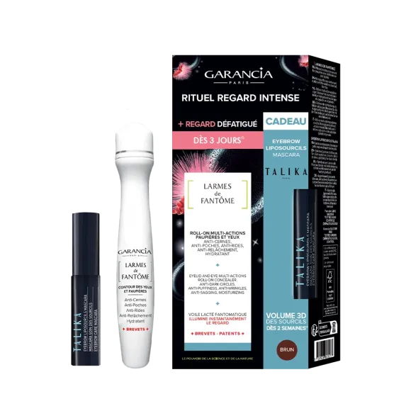 Coffret roll-on yeux Larmes de fantôme + mascara sourcils brun offert Garancia - coffret de 2 produits