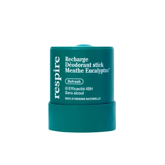 Recharge déodorant stick menthe eucalyptus Respire - recharge de 50g