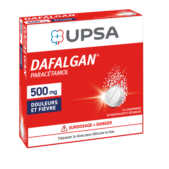 Dafalgan 500mg Upsa - 16 comprimés effervescents sécables
