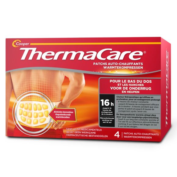 ThermaCare patchs auto-chauffants 16h bas du dos et hanches Cooper - boite de 4 patchs