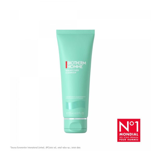 Aquapower Cleanser Gel frais ultra nettoyant & rafraîchissant homme Biotherm - tube de 125 ml