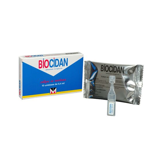 Biocidan 0,1mg/0,4ml collyre en récipient unidose - boîte de 10 récipients
