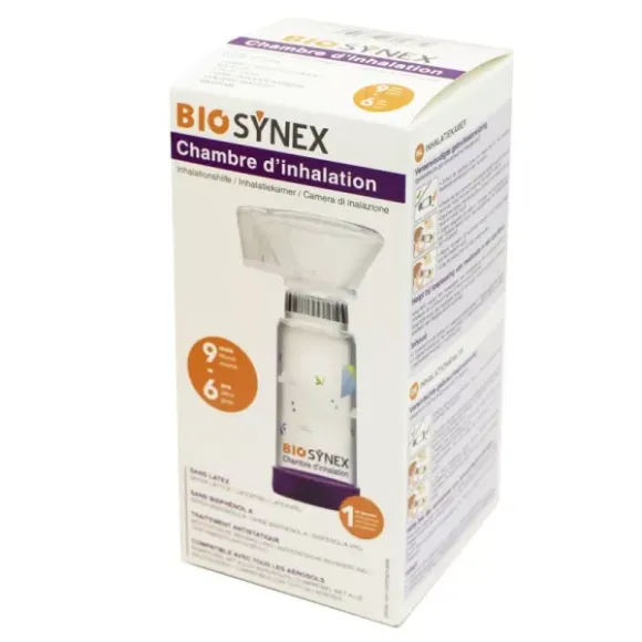 Chambre d'inhalation 9 mois à 6 ans Biosynex - boîte d'une chambre avec masque