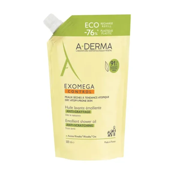 Huile lavante émolliente anti-grattage A-Derma - éco-recharge de 500ml