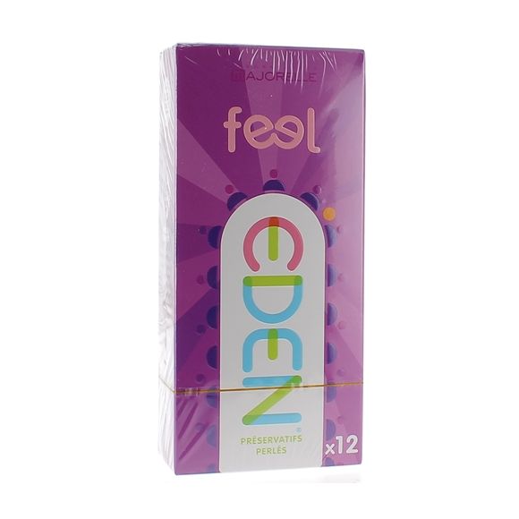 Eden Préservatifs Feel perlés Laboratoire Majorelle - boîte de 12 préservatifs